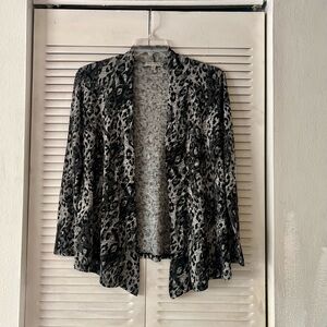 Vintage Suzie Leopard Print Open Front Cardigan